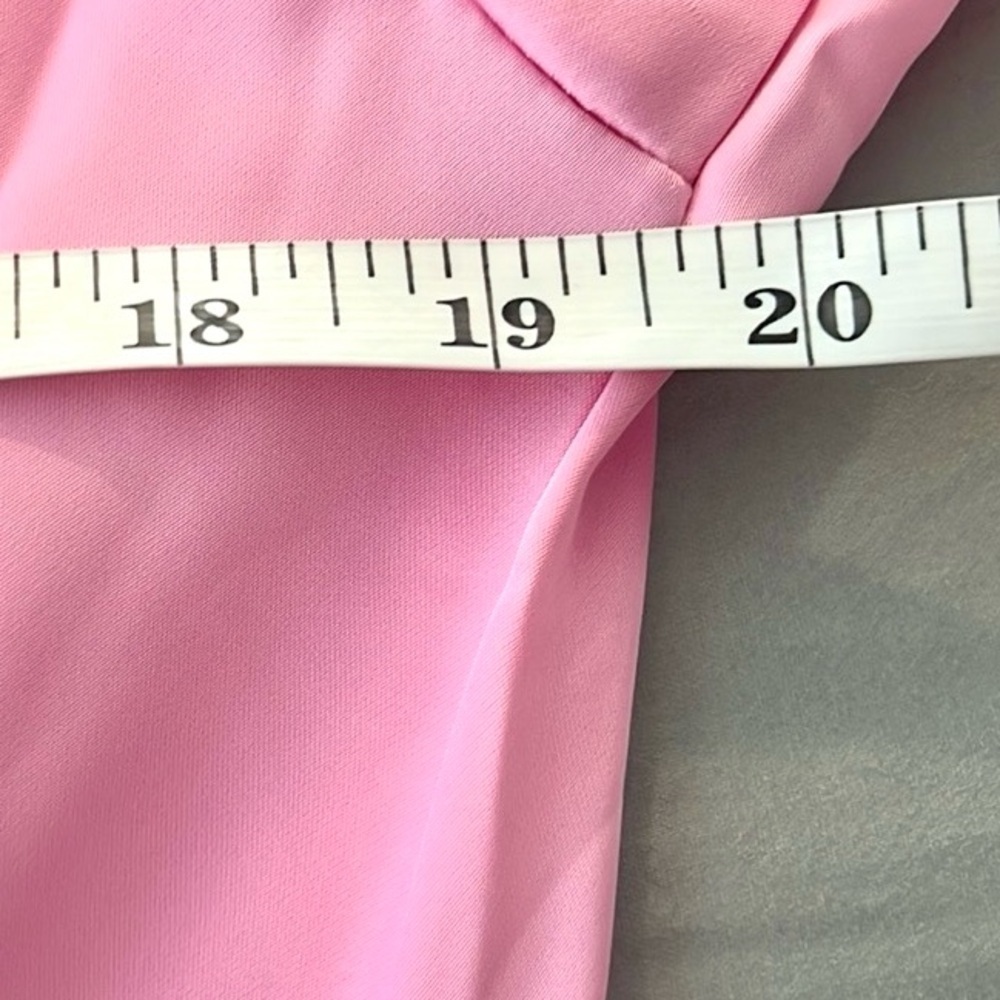 Pink Ripple,Vibrant,Stunner Pink Cross Chest Dress,SideZipper,Grand Lapel,Size M - Picture 9 of 12